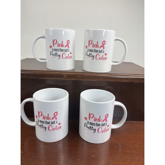 LOT of 4 Breast Cancer Awareness Mugs Cups Women Life Nurse Coffee Pre Owned - Picture 13 of 13